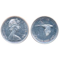 $1.00. 1967. Double-Struck. A brilliant Mint State-63.