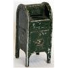 Image 1 : U.S. MAIL. BANK. Standing Mail Box shaped. Coin opening on top. No handle, key or serial number. Pat