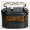 Image 1 : MARITIME TRUST COMPANY LIMITED. 104 HASTINGS STREET WEST, VANCOUVER, BC. An oval steel satchel bank.
