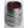 Image 1 : THE PROVIDENT INVESTMENT COMPANY. TORONTO, ONTARIO. A barrel shaped, nickel plated bank. Coin slot o