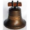 Image 1 : FIRST INTERNATIONAL BANK, MINDY, N.DAKOTA. Shape of the Liberty Bell. Coin slot on bottom. No handle