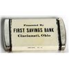Image 1 : PRESENTED BY FIRST SAVINGS BANK/CINCINNATI, OHIO. ‘DIME BANK NO. 20. A small Pocket Bank. Coin openi