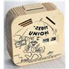 Image 1 : CREDIT UNION-A COIN CALLEDAR BANK. A rectangular Coin Calendar bank. Coin slots on top and front for