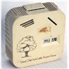 Image 1 : GREAT OAKS FROM LITTLE ACORNS GROW’. A rectangular Coin Calendar bank. Four coin slots on front, one