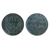 Image 1 : Breton-507. 9 Deniers. 1721B. Fine+. A scarce French Regime token.