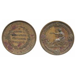 USA: International Exhibition Philadelphia 1876 (official award) / seated allegorical figure offers 