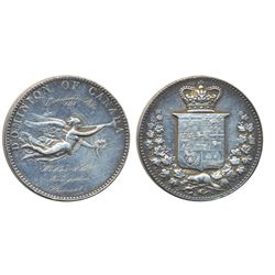 LeRoux-1460. CH-EDOA-3. Obv: DOMINION OF CANADA/Angel to the right. Rev: Arms of Canada. Silver. By