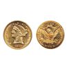 Image 1 : $5.00 Gold. 1879-S. Liberty. PCGS graded AU-58. Brilliant golden luster.