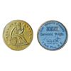 Image 1 : U.S. Shell Card. The obverse is a copper shell. 1876 Liberty Seated dollar. The reverse ‘HOWE IMPROV