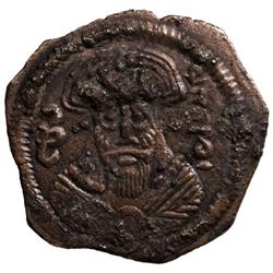 ARAB-SASANIAN: al-Muhallab b. Abi Sufra, ca. 694-698, AE pashiz (0.90g), ST (Istakhr), ND