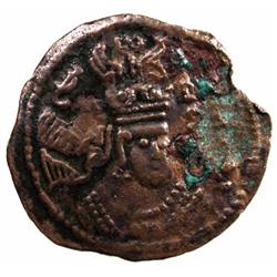 ARAB-SASANIAN: Tegin, ca. 700-720, AE fals (1.22g), Zabul, year 2