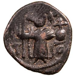 ARAB-BYZANTINE: Standing Emperor, ca. 640s-650s, AE fals (4.12g), NM