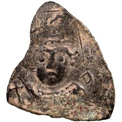 ARAB-BYZANTINE: Imperial Bust, ca. late 640s-650s, AE fals (2.04g), NM