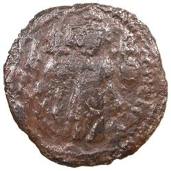 ARAB-BYZANTINE: Standing Emperor, ca. 680-690, AE fals (3.67g), Tabariya