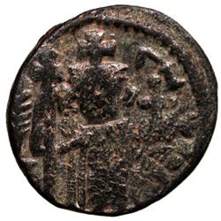 ARAB-BYZANTINE: Standing Emperor, ca. 680s-690s, AE fals (3.04g), "pseudo-Damascus"