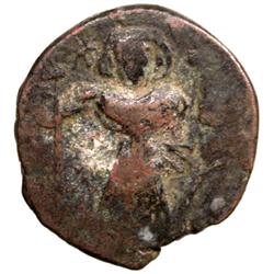 ARAB-BYZANTINE: Standing Emperor Type, ca. 680s-700s, AE fals (4.19g), Pseudo-Damascus