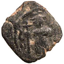 ARAB-BYZANTINE: Standing Emperor, ca. 680s-690s, AE fals (4.19g), NM