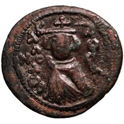 ARAB-BYZANTINE: Imperial Bust, ca. 685-692, AE fals (4.05g), Hims