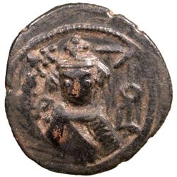 ARAB-BYZANTINE: Imperial Bust, ca. 685-692, AE fals (3.78g), Hims