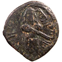 ARAB-BYZANTINE: Standing Caliph, ca. 690s, AE fals (3.49g), Tanukh, ND