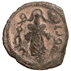 ARAB-BYZANTINE: Standing Caliph, ca. 690s, AE fals (2.77g), Iliya (Jerusalem)
