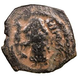 ARAB-BYZANTINE: Standing Caliph, ca. 690s, AE fals (3.20g), Iliya (Jerusalem)