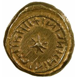 ARAB-BYZANTINE: Anonymous, ca. 703-705, AV solidus (4.20g), NM, indiction year 11