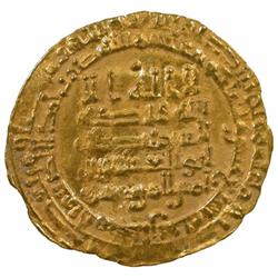 ABBASID: al-Muqtadir, 908-932, AV dinar (1.85g), Hamadan, AH317