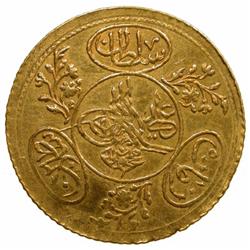 TURKEY: Mahmud II, 1808-1839, AV 2 hayriye altin (3.54g), Kostantiniye, AH1223 year 21