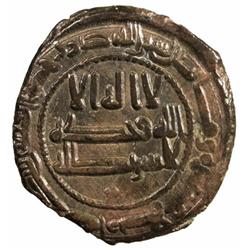 SAMANID: Ahmad b. Asad, 819-864, AE fals (2.21g), Binkath, AH214
