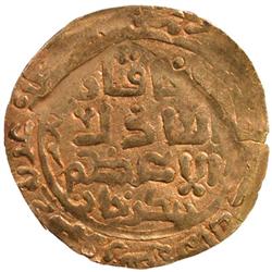 GREAT MONGOLS: Chingiz Khan, 1206-1227, AV dinar (4.66g), Ghazna, AH618