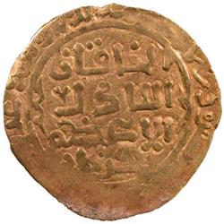 GREAT MONGOLS: Chingiz Khan, 1206-1227, AV dinar (4.09g), Ghazna, AH6(18)