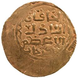 GREAT MONGOLS: Chingiz Khan, 1206-1227, AV dinar (4.43g), Ghazna, AH61(8)
