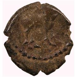 PALLAVAS: Anonymous, 6th-7th century, potin small unit (1.43g), Tamilnadu region