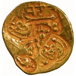 YADAVAS OF DEVAGIRI: Bhillama V, ca. 1185-1193, AV pagoda (3.72g)