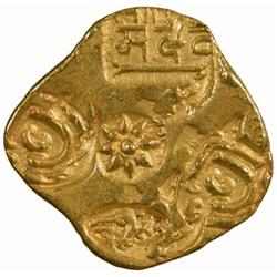 YADAVAS OF DEVAGIRI: Bhillama V, ca. 1185-1193, AV pagoda (3.72g)