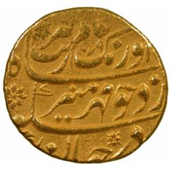 MUGHAL: Aurangzeb, 1658-1707, AV mohur (10.90g), Aurangabad, AH1079 year 12