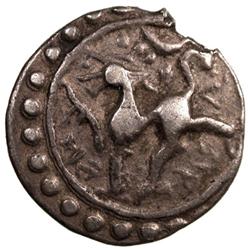 TRIPURA: Krishna Manikya, 1760-1766 & 1767-1783, AR 1/4 tanka (2.61g), SE1682