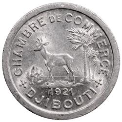 DJIBOUTI: Jules Gerard Auguste Lauret, governor, 1918-1924, 5 centimes, 1921