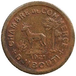 DJIBOUTI: Jules Gerard Auguste Lauret, governor, 1918-1924, 50 centimes (3.88g), 1921
