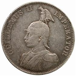 GERMAN EAST AFRICA: Wilhelm II, at Prussia, 1888-1918, AR 2 rupien, 1893