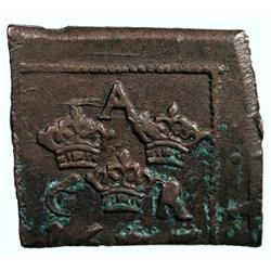 SWEDEN: Gustaf II Adolf, 1611-1632, AE ore (21.80g), Nykoping or Sater, 1625