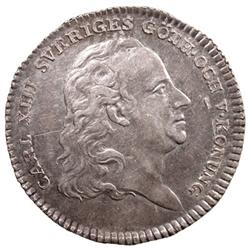 SWEDEN: Karl XIII, 1809-1818, AR 1/3 riksdaler (9.85g), 1813