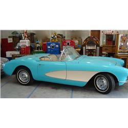 MARVELOUS  1956 Corvette Cascade Green with Both Tops