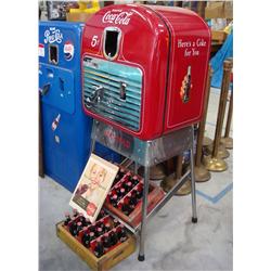Rare Coca-Cola Vendorlator 5 Cent Machine with Trays & Coke's