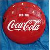 Image 1 : Vintage1950's Service Gas Station Large Coca-Cola Button Sign