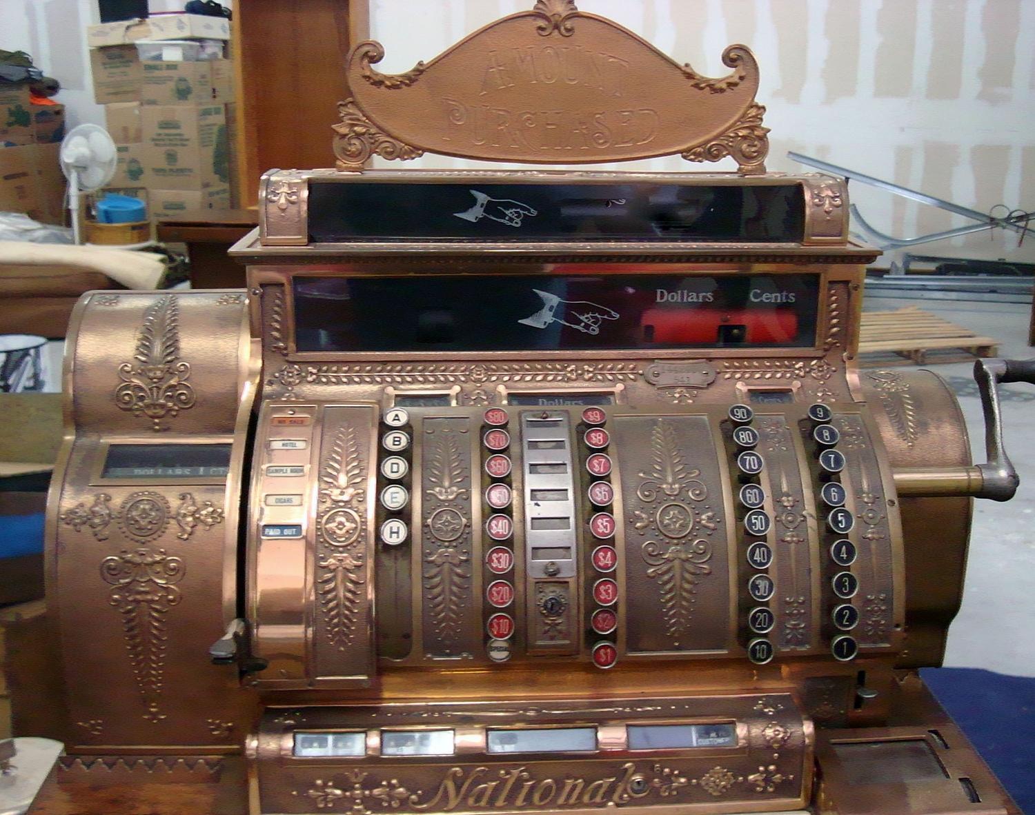 Stunning Model 541 National Cash Register with Oak & Drawers