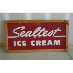 Yummy 1950's Sealtest Ice Cream Tin Advertising Roadside Sign