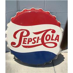 An American Original 37 x 40 inch Pepsi-Cola Advertising Bottle Cap Sign