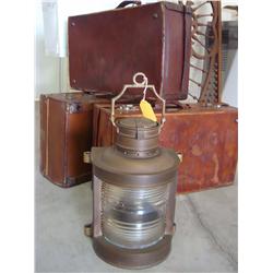 Original Late 19th C.Large Brass Ship Oil Burning Lantern~Non Electric